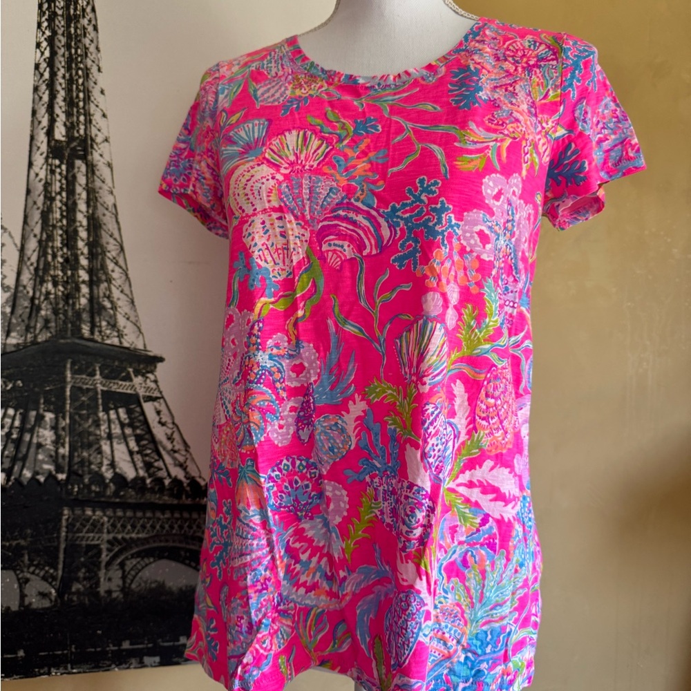 Lilly Pulitzer Pink Relaxed Fit Short Sleeve Tee